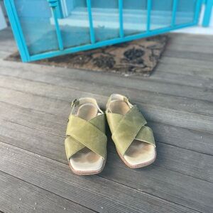 Green Sandals with Sleek Design